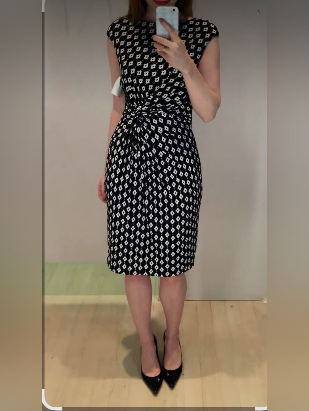 Lauren Ralph Lauren Womens Dress Size M Black High Neck Knot at Waist Stretch 8